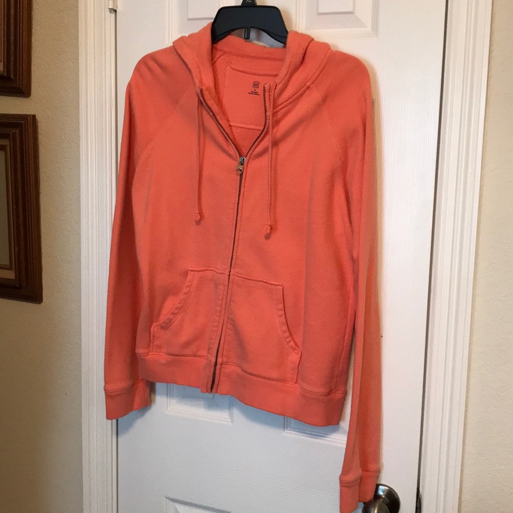 Apricot zip front hoodie